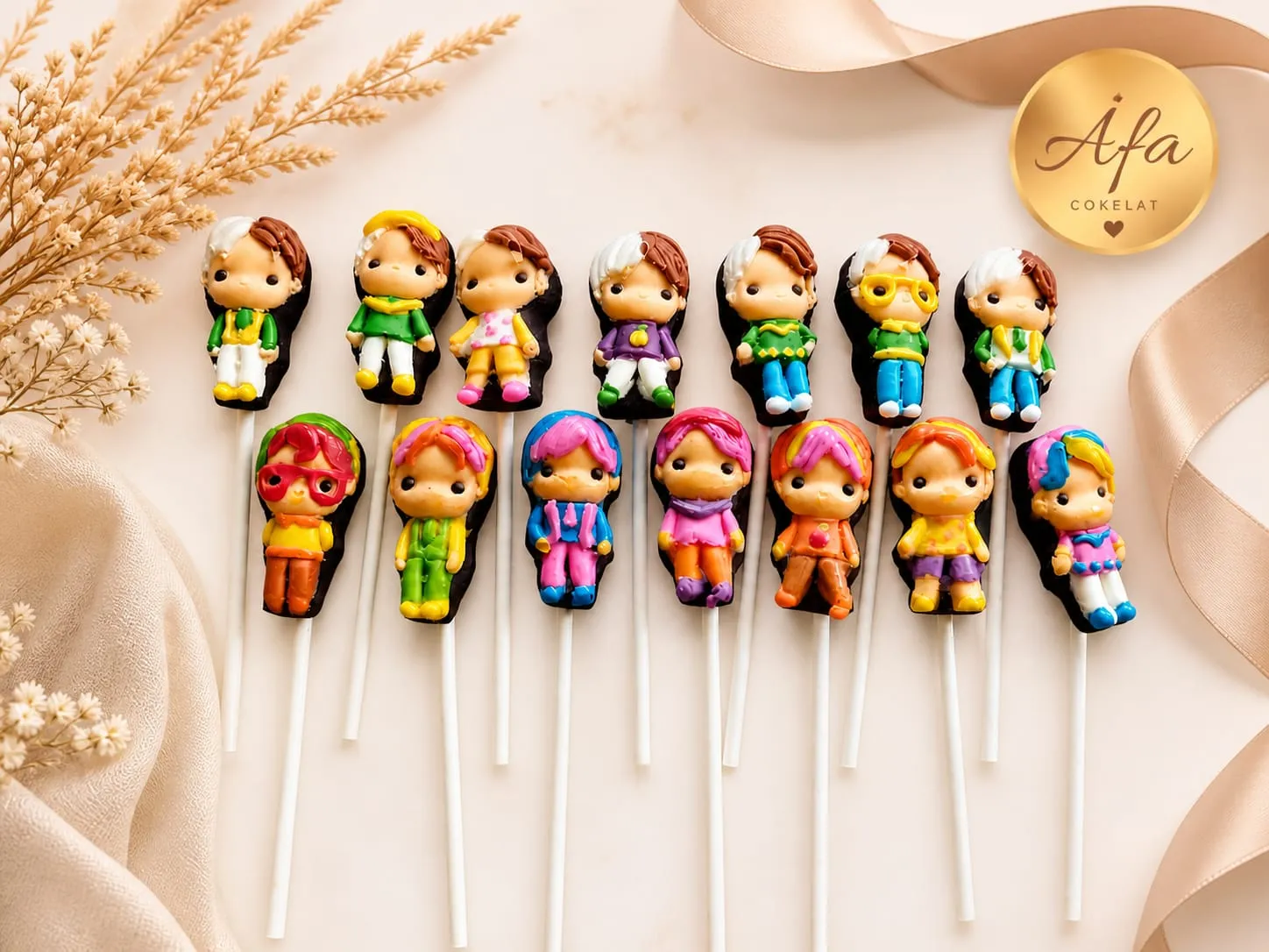Cokelat karakter lollypop custom varian 4 Afa Cokelat