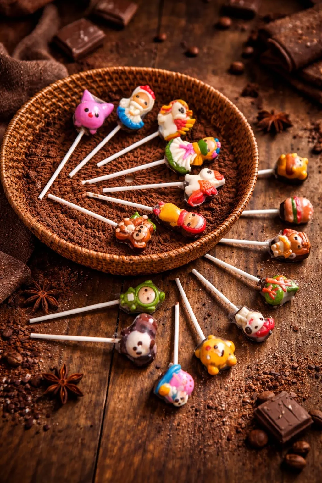 Cokelat karakter lollypop custom varian 6 Afa Cokelat